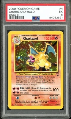 2000 Pokemon Base Set 2 4/130 Charizard Holo PSA 5 - Image 1 of 2
