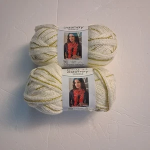 Red Heart Boutique Sashay Sparkle Yarn Lot 2 Midas White Gold Lot 4003 New - Picture 1 of 6