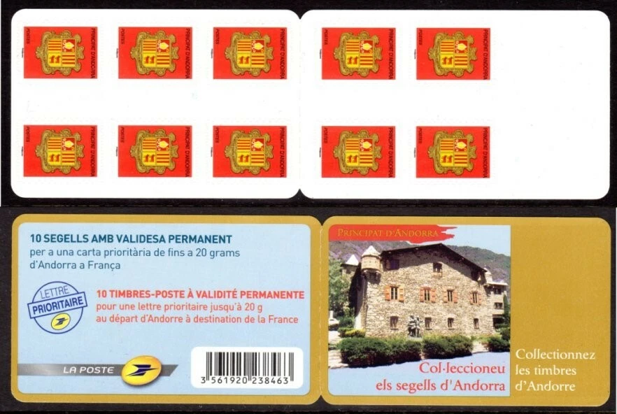 Andorra, French Administration Scott #623a VF MNH 1988 Arms Complete Booklet - Image 1 of 1