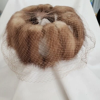 Sombrero Visón Marrón Vintage Velado Modo Valerie Excelente Estado Piel Iglesia Foto 1 de 4