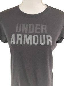 Under Armour Womens Tee Shirt Black/Gray Size Small Heatgear Short Sleeve - Picture 1 of 9