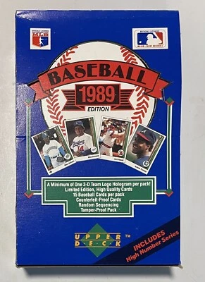 1989 Upper Deck High Number Series Baseball Wax Box Fresh From A Sealed Case HOT - Image 1 of 4