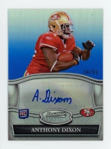 Bowman Sterling Anthony Dixon Rookie RC 2010 automático azul #/99 San Francisco 49ers - Imagen 1 de 2