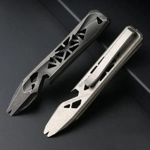 TWOSUN Titanium Alloy Hollow Out Pry Bar Crowbar Opener Pocket EDC Multi Tools - Picture 1 of 19