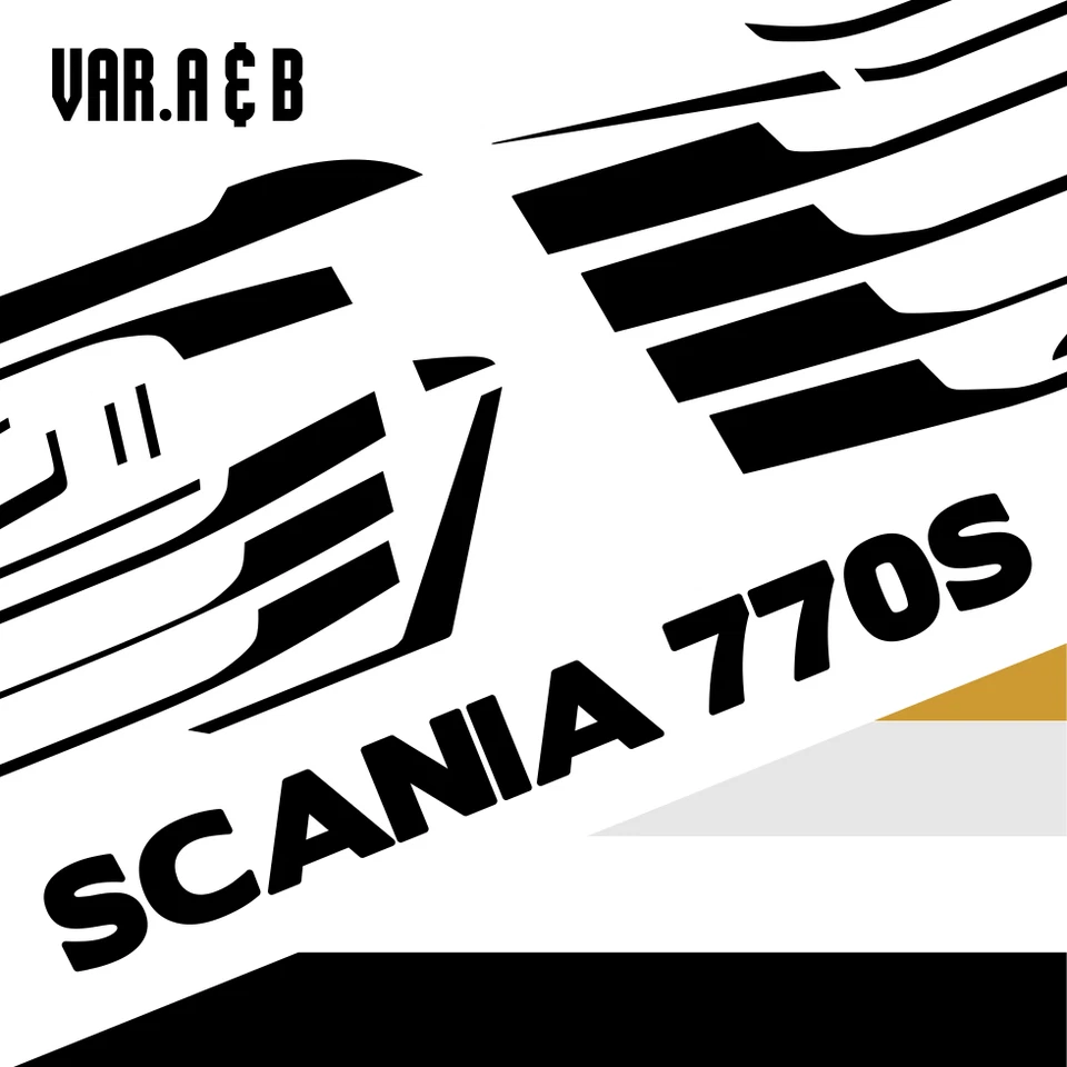 Tamiya Grill Scania 770s in 1:14.5 Modellbau RC Truck Aufkleber Set Chrom u.a. - Bild 1 von 4