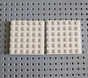 LEGO Platte Bauplatte Basisplatte Flach 2 Stück Weiß 6x6 White Plate 3958 R2 - Bild 1 von 1