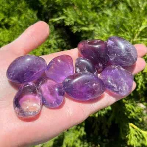 3pcs Natural Dark Amethyst Polished Tumbled Healing Energy Stone Specimens Rocks - Picture 1 of 4