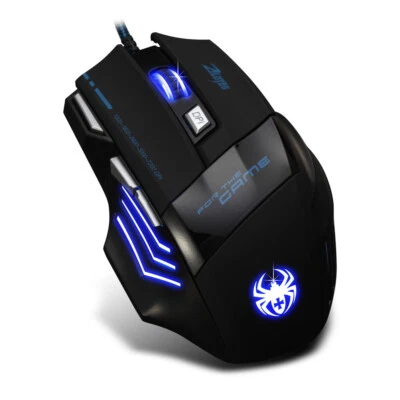 ZELOTES T-80 USB Wired Gaming Mouse Optical Mouse 7200 DPI LED Backlit 7 Button - Image 1 of 4