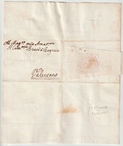 1726 ROME ITALY PRE-STAMP LETTER & FULL PAPER SEAL FROM CARDINAL TO BAGNAIA E/L - Foto 1 di 5