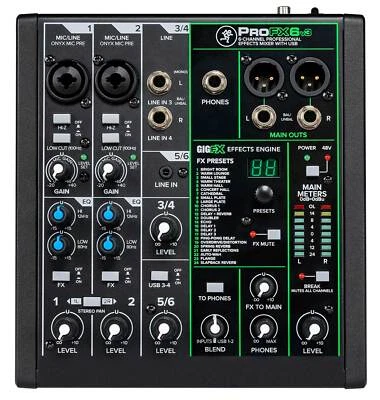Mackie ProFX6v3 6-Channel Professional Effects Mixer w/USB ProFX6 v3 - Image 1 of 4