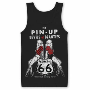 Offiziell lizenzierte Route 66 Pin-Ups Tank Top Weste S-XXL Größen - Bild 1 von 1