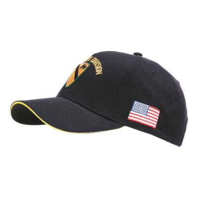 Vintage US Army Baseball Cap 1st Cavalry Vietnam The First Team Patches Flag SW - Image 1 of 4