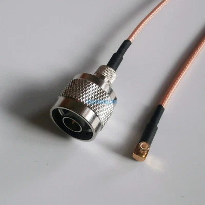 RG316 Cable MCX Male Right Angle to N Male Plug Straight WiFi RF Pigtail 12inch - Image 1 of 4