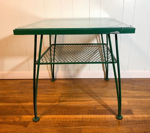 VTG MCM SCULPTURA RUSSELL WOODARD PATIO COFFEE SIDE TABLE WIRE MESH W/ LABEL Cover