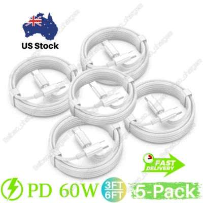 Lot 60W USB-C to C Cable PD Fast Charger Cord For Samsung MacBook iPhone 15 16 - image 1 of 4