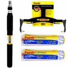 Purdy Adjustable Frame 1-2ft Extension Pole 2x 12" Colossus Paint Roller Sleeves