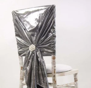 Christmas Metallic Chair Cover 110cm x 130cm 3 Colours Christmas Table Decor - Picture 1 of 4