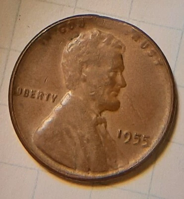 1955 P United States 1 Cent Error Coin - Slight Planchet Flat On Top. Plus Other - Image 1 of 4