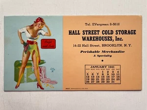 Enero 1941 Pinup Girl Fotos Blotter por Earl Moran - Chica Pirata - Brooklyn Nueva York - Imagen 1 de 2