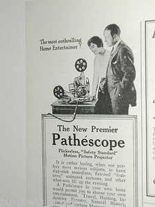 1920 Pathéscope advertisement, half page, Motion Picture Projector, movies - Foto 1 di 3