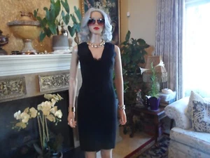 Victoria Beckham Black Sheath Dress w/Mesh Accents Detail Size XS - Picture 1 of 23