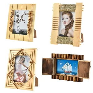 Wooden 4x6" Frame Shabby Chic Rustic Driftwood Photo Free Standing Table Top - Picture 1 of 9