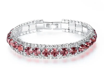 Brilliant Ruby & Cubic Zirconia In 935 Silver Women's Fashion & Elegant Ring - Image 1 of 4