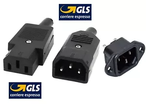 CONNETTORE VDE VOLANTE SPINA MASCHIO E PRESA FEMMINA SPINA DA PANNELLO 10A 250V - Foto 1 di 6