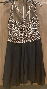 Daci Swimsuit Top Womens 22W Black Leopard print￼ Tankini  NWT￼ - Picture 1 of 6