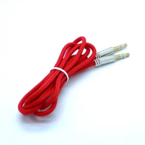 1M 3.5mm Jack To Jack AUX Stereo Plug Braided Lead Male Audio Auxiliary Cable - Picture 1 of 12