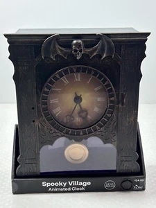 ANIMATED “CLOCK” MOTION ACTIVATED - SPOOKY VILLAGE HALLOWEEN - NEW - Picture 1 of 16