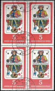 1967 Deutschland DDR CTO Block: Deutsche Spielkarten - Bild 1 von 1