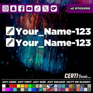 2x INSTAGRAM TIKTOK SNAPCHAT Social Media CAR WINDOW STICKER VINYL DECAL CUSTOM - Picture 1 of 3