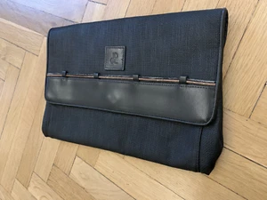 PARIS Vintage Leder Clutch Kulturbeutel Kosmetiktasche Dokumententasche 33×24 cm - Bild 1 von 19