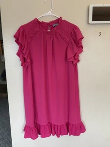 CeCe women's bright pink dress with ruffles size XL excellent condition - Picture 1 of 3