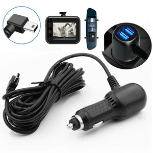Power Cord Car Charger Dual USB DVR Charging Cable Mini Dash Cam Charger GPS - Picture 1 of 8