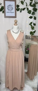 Ladies Summer Maxi Dress UK 10 – V Neck Sleeveless Blush Pink - Picture 1 of 9