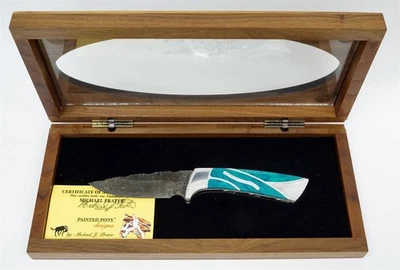 Cuchillo Buck DAMASCUS Poni Pintado Michael Prater VICE CUBIERTOS con Caja Certificado de Autenticidad Foto 1 de 4