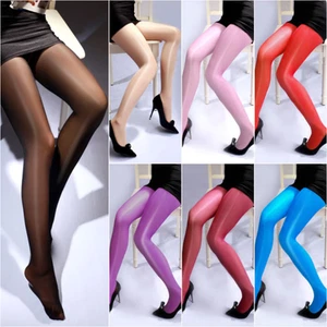 GLOSSY SEXY PANTYHOSE FOR WOMEN 1 PAIR 4 SIZES SHEER SHINY STOCKINGS TIGHTS UK - Picture 1 of 30