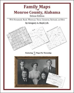 Family Maps Monroe County Alabama Genealogy AL Plat - Bild 1 von 1