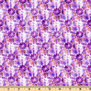 Flower Child Lavender Medallion Floral Fabric 29450- Dan Morris By the Half Yard - Picture 1 of 1