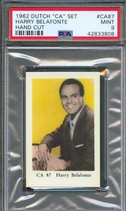 1962 Dutch Gum Card CA #87 HARRY BELAFONTE Singer Songwriter Actor PSA 9 MINT