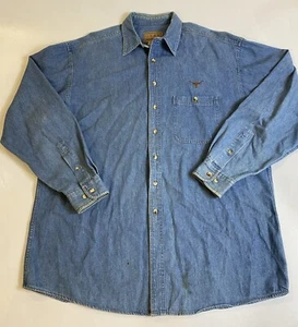 Gear For Sports Denim Shirt Texas Longhorn Embroidered Logo Size XL 308 - Picture 1 of 10