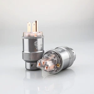 Krell Audiophile Red Copper Plated US 3Prong HiFi Power Cable Plug C13 Connector - Picture 1 of 7