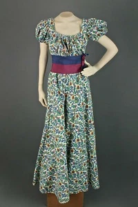 Vintage Damen 30er 40er blau & weiß Blumen Maxi Set Top & Rock Gr. XXS 1930er 1940er - Bild 1 von 10