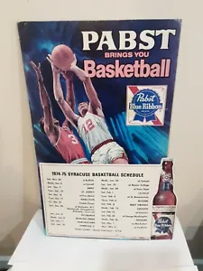 VINTAGE 1974 PABST BLUE RIBBON SYRACUSE ORANGEMEN BASKETBALL STORE DISPLAY SIGN - Picture 1 of 11