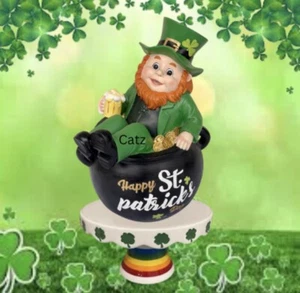 St. Patrick's Day Leprechaun Decorative Figurine Beer Tiered Tray Decor Gift - Picture 1 of 6