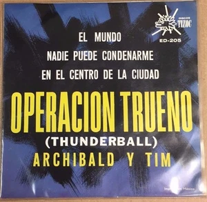 THUNDERBALL (OPERACION TRUENO) SOUNDTRACK BY ARCHIBALD & TIM MEXICAN 7” EP PS  - Picture 1 of 4