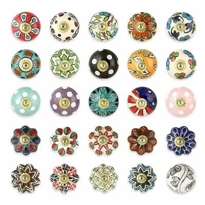 Wholesale Lot Ceramic Door Knobs Drawer Pulls Cupboard Handles Multi Color Knobs - Image 1 of 4
