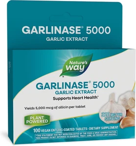 Nature's Way Garlinase 5000, Garlic Extract, Heart Health, Vegan, 100 Tablets - Picture 1 of 7